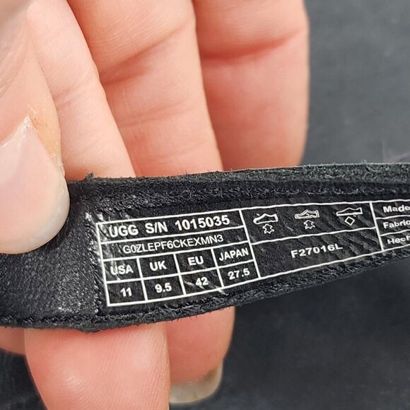 UGG NWOB Elin Flat Sandal Leather Braided Strap Black - Picture 7 of 8